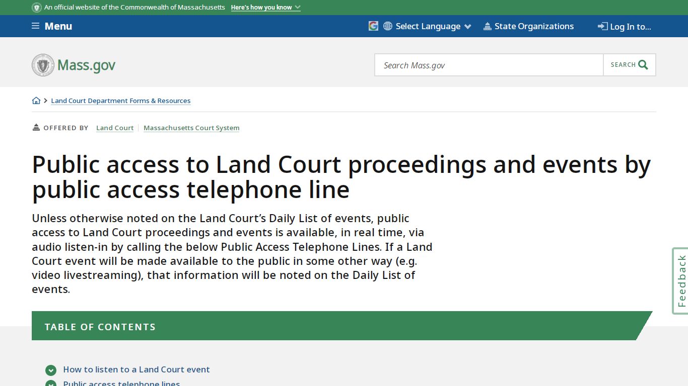 Public access to Land Court proceedings and events by public access ...
